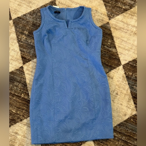 Dresses & Skirts - Talbots Petite Blue Dress Textured Sheath Dress 4P Sleeveless Lined